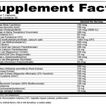 AdrenCalm + T supplement facts