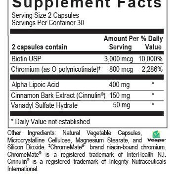 GlucoSupport supplement facts