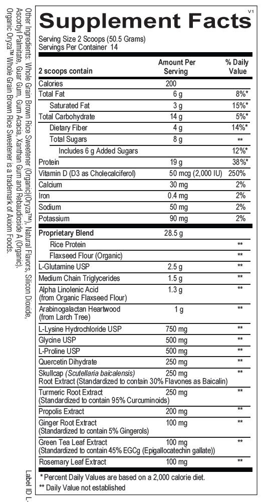 InflamDetox Powder Vanilla nutrition facts
