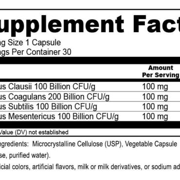 Well-Biotic SP supplement facts