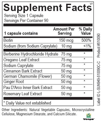 Yeasty Beasty - 90 Ct Formulation supplement facts